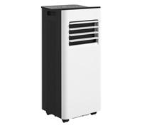 Homcom aire acondicionado portátil 3 en 1 9000 btu enfriador ventilador deshumidificador 24,1 l/día con control remoto pantalla led temporizador 24h 2 velocidades para habitación 28m² blanco y negro 3