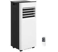 Homcom aire acondicionado portátil 3 en 1 9000 btu enfriador ventilador deshumidificador 24,1 l/día con control remoto pantalla led temporizador 24h 2 velocidades para habitación 28m² blanco y negro 3