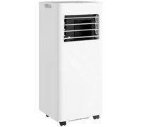 HOMCOM Aire Acondicionado Portátil 3 en 1 con Deshumidificador Ventilador y Kit de Ventana Fácil de Mover 30x29x69 cm Blanco