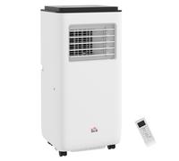 HOMCOM Aire Acondicionado Portátil 750W con 5 Modos y 2 Velocidades en Plástico y Acero 33x28x70,4 cm Blanco Aosom España
