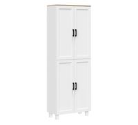HOMCOM Armario de Cocina Multifuncional con 4 Puertas y Estantes Ajustables 60x30x171 cm Blanco Aosom España