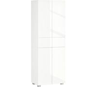 HOMCOM Aparador Alacena de Cocina Blanco Mueble Auxiliar con 4 Puertas 2 Cajones y Estantes Ajustables para Almacenamiento 60x35x170 cm Aosom España