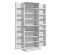 HOMCOM Alacena de Cocina Alta, Armario Despensa Cocina Moderno con 4 Puertas con Estantes, Estantes Ajustables, Alacena para Sala de Estar, Comedor, Blanco