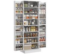 HOMCOM Alacena de Cocina Alta con 4 Puertas con Estantes, Blanco