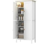 HOMCOM Alacena de Cocina Alta con Luz LED con Sensor de Movimiento Blanco