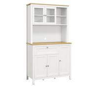 HOMCOM Alacena de Cocina Alta con 5 Puertas y Cajón 100x40x180 cm Blanco