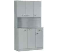 HOMCOM Alacena de Cocina Aparador de Comedor con 1 Cajón 6 Puertas y Estantes Ajustable Estilo Moderno 101x39x180 cm Gris