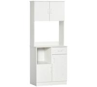 HOMCOM Alacena de Cocina Armario de Cocina Aparador de Comedor con 1 Cajon Estante Ajustable y Estante Abierto Estilo Moderno Antivuelco 71x41x178 cm