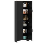 HOMCOM Alacena de Cocina Armario de Cocina Mueble Auxiliar con Puertas y Estantes Ajustables Antivuelco para Comedor Salón 60x30x170,5 cm Negro