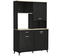 HOMCOM Alacena de Cocina con 1 Cajón para Microondas 119x41x180 cm Negro