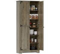 HOMCOM Alacena de Cocina con 2 Puertas, 78x31,5x182 cm Marrón Grisáceo