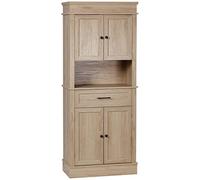 HOMCOM Alacena de Cocina con 4 Puertas y 1 Cajón 74x39,5x183 cm Roble