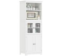 HOMCOM Alacena de Cocina con 4 Puertas y 2 Estantes 60x30x162 cm Blanco