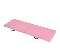 HOMCOM - Alfombra de gimnasia para yoga, pilates, fitness, plegable, portátil, gran comodidad, 180 x 60 x 5 cm, revestimiento sintético rosa