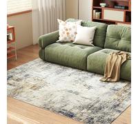 HOMCOM Alfombra lavable a máquina, alfombra antideslizante para salón, dormitorio, 230 x 160 cm, color gris