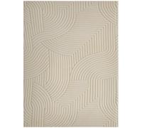 HOMCOM Alfombra Salón 160x120 cm Pelo Corto Estilo Moderno Base Antideslizante Tejida a Máquina Crema