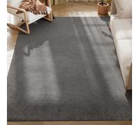 HOMCOM Alfombra Salón 160x230 cm Lavable en Lavadora Pelo Largo Estilo Moderno Tapete para Sala de Estar Dormitorio Gris Claro Gris 1600mmx2300mm
