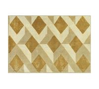 Homcom alfombra salón 170x120 cm alfombra lavable en lavadora pelo corto elementos a cuadros tapete para sala de estar dormitorio comedor crema y marrón 120 cm