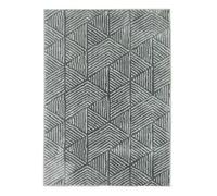HOMCOM Alfombra Salón 170x120 cm Alfombra Lavable en Lavadora Pelo Corto Elementos a Líneas Tapete para Sala de Estar Dormitorio Comedor Gris Oscuro