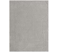 HOMCOM Alfombra Salón 230x160 cm Pelo Corto Estilo Moderno Base Antideslizante Tejida a Máquina Gris