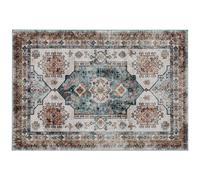 HOMCOM Alfombra Vintage Antideslizante y Lavable de Pelo Corto para Salón y Dormitorio, 230x160 cm, Multicolor