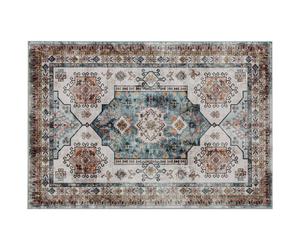 HOMCOM Alfombra Vintage Antideslizante y Lavable de Pelo Corto para Salón y Dormitorio, 230x160 cm, Multicolor