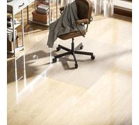 HOMCOM Alfombrilla Protectora para Suelos 120x120 cm Alfombra para Silla de Escritorio para Oficinas para el Hogar Resistente y Fácil de Limpiar Transparente