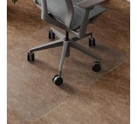 HOMCOM Alfombrilla Protectora para Suelos 90x120 cm Alfombra para Silla de Escritorio para Oficinas para el Hogar Resistente y Fácil de Limpiar Transparente