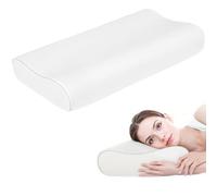 HOMCOM Almohada Cervicales y Cuello de Espuma Viscoelástica, Almohada Ortopedica con Diseño Ergonómico, Doble Altura, Funda Extraíble y Lavable, para Soporte de Cuello, Dormir de Lado y Boca Arriba