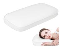 HOMCOM Almohada Viscoelástica 81x40 cm de Espuma Viscoelástica, Almohada Refrescante con Diseño Ergonómico, Funda Extraíble y Lavable, para Soporte de Cuello, Dormir de Lado y Boca Arriba