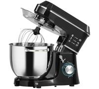 HOMCOM Amasadora 7L bol de acero inoxidable 1400W | Máquina de masa, batidora de cocina, cabeza basculante, gancho, batidor, raspador, separador de huevos, 6+ velocidades