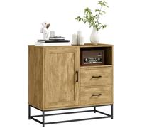 HOMCOM Aparador 1 Puerta 2 cajones Abierto 80x40x78cm Madera Natural