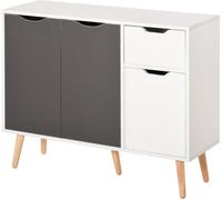 Homcom Aparador 90x30x72 cm Blanco y Gris