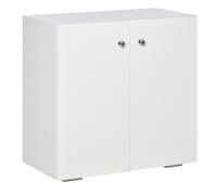HOMCOM Aparador Blanco 70x39x70 cm con 2 Puertas Armario Auxiliar con 2 Estantes para Libros Ropa Juguetes Estilo Moderno Aosom España