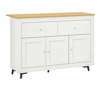 HOMCOM Aparador Cocina Mueble Auxiliar con Cajones de Madera y Estante Ajustable 117x35x80 cm Blanco Aosom España