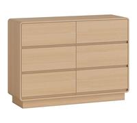 HOMCOM Aparador con 6 Cajones Bordes Redondeados para Salón Cocina Entrada Oficina 120x38x86 cm Natural Aosom España