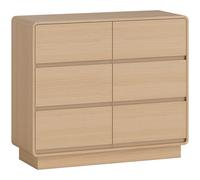 HOMCOM Aparador de 100 cm, aparador buffet con 6 cajones, cómoda para cocina, salón y comedor, madera natural Aosom España