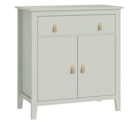 HOMCOM Aparador de 2 Puertas Aparador de Salón Moderno con Cajón Estante Ajustable y Tiradores de PU Mueble Auxiliar para Comedor Pasillo 80x40x90 cm Verde Claro