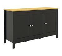 HOMCOM Aparador de 3 Puertas, Aparador de Salón con Estantes Ajustables, para Cocina, Entrada, Comedor, Dormitorio, Negro, 120x40x70 cm