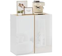 HOMCOM Aparador de Alta luminosidad, Mueble de Almacenamiento con 2 Puertas de Cierre amortiguado y Estante Ajustable, Estilo Moderno, aparador Comedor, Cocina y Sala de Estar, 80 x 40 x 80 cm, Color