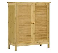 HOMCOM Aparador de Bambú de 2 Puertas con 2 Estantes Natural 60x27x67,5 cm Madera Natural