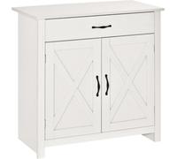 HOMCOM Aparador de Cocina con Cajón 2 Puertas y Estante Interior Mueble Auxiliar Decorativo 80x39,7x80 cm Blanco Lavado Aosom España