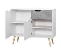Homcom aparador de cocina armario buffet con 2 puertas 1 cajón armario de almacenaje para salón estudio dormitorio estilo moderno 98x39x81,5 cm blanco