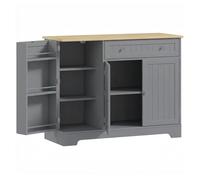 HOMCOM Aparador de Cocina, Armario de Cocina con 3 Estantes de Puerta, 1 Cajón, Estantes Ajustables, Aparador para Comedor, 105x40x83 cm, Gris