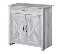 HOMCOM Aparador de Cocina con 1 Cajón y 2 Puertas 80x39,7x80 cm Gris