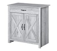 HOMCOM Aparador de Cocina Buffet para Salón con 1 Cajón 2 Puertas y Estante Interior Ajustable Mueble Auxiliar Decorativo para Comedor 80x39,7x80 cm Gris