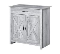 HOMCOM Aparador de Cocina Buffet para Salón con 1 Cajón 2 Puertas y Estante Interior Ajustable Mueble Auxiliar Decorativo para Comedor 80x39,7x80 cm Gris