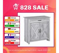 HOMCOM Aparador de Cocina con 1 Cajón y 2 Puertas 80x39,7x80 cm Gris