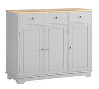 HOMCOM Aparador de Cocina con 3 Cajones 3 Puertas 101x40x85 cm Gris | Estantes Ajustables, Mueble Auxiliar de Almacenaje, Comedor Salón, Estilo Moderno, Antivuelco