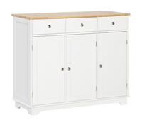HOMCOM Aparador de Cocina con 3 Cajones 3 Puertas 101x40x85 cm Blanco